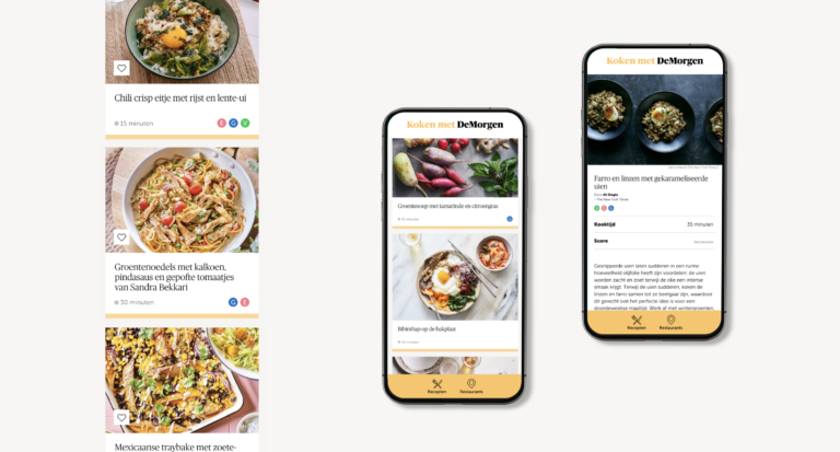 06-De Morgen-responsive-mobile De Morgen, Koken met De Morgen, website, webplatform, recepten, The Times, branding agency antwerpen, grafisch ontwerp, webontwerp, webontwikkeling
