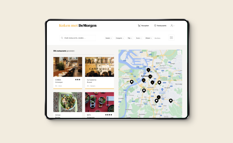 14-De Morgen-restaurant De Morgen, Koken met De Morgen, website, webplatform, recepten, The Times, branding agency antwerpen, grafisch ontwerp, webontwerp, webontwikkeling